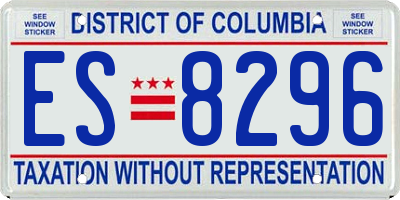 DC license plate ES8296
