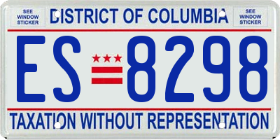 DC license plate ES8298