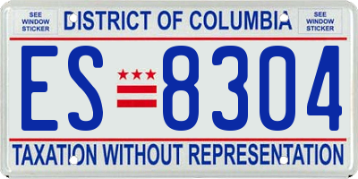 DC license plate ES8304