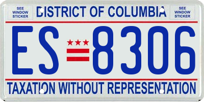 DC license plate ES8306