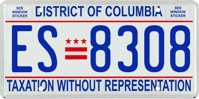 DC license plate ES8308