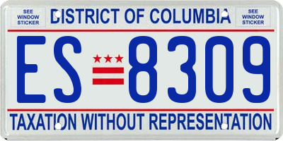 DC license plate ES8309
