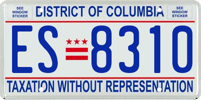 DC license plate ES8310