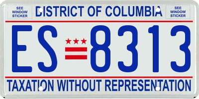 DC license plate ES8313
