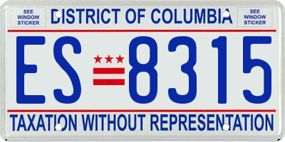 DC license plate ES8315