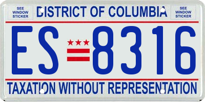 DC license plate ES8316