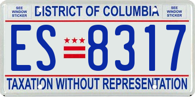 DC license plate ES8317