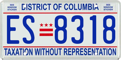 DC license plate ES8318