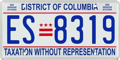 DC license plate ES8319