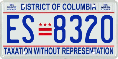 DC license plate ES8320