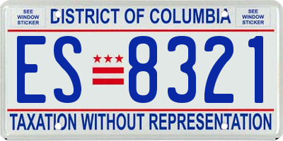 DC license plate ES8321