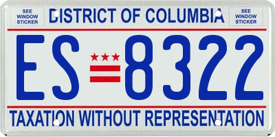 DC license plate ES8322