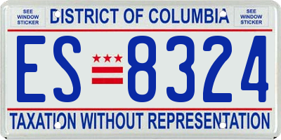 DC license plate ES8324