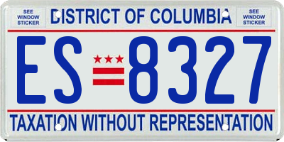 DC license plate ES8327