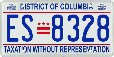 DC license plate ES8328