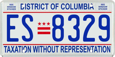 DC license plate ES8329