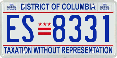 DC license plate ES8331