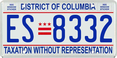 DC license plate ES8332