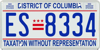 DC license plate ES8334
