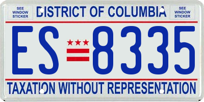 DC license plate ES8335