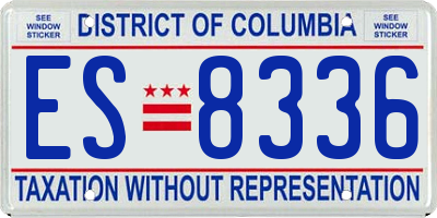 DC license plate ES8336