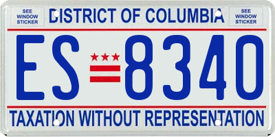 DC license plate ES8340