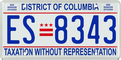 DC license plate ES8343