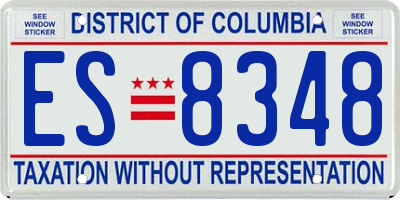 DC license plate ES8348