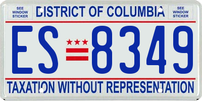 DC license plate ES8349