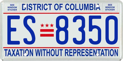 DC license plate ES8350
