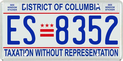 DC license plate ES8352