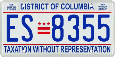 DC license plate ES8355