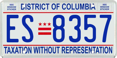 DC license plate ES8357