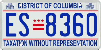 DC license plate ES8360