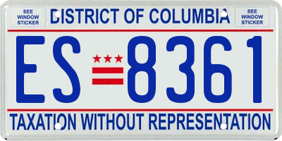 DC license plate ES8361