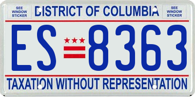 DC license plate ES8363