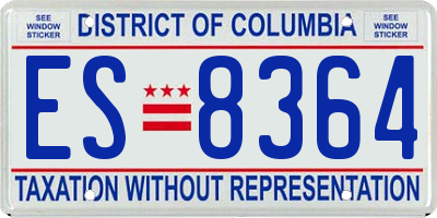 DC license plate ES8364