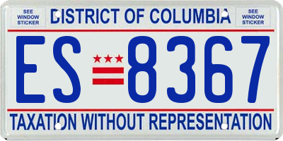 DC license plate ES8367