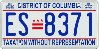 DC license plate ES8371