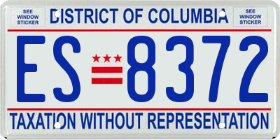 DC license plate ES8372