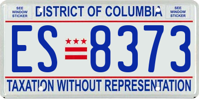 DC license plate ES8373