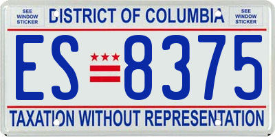 DC license plate ES8375