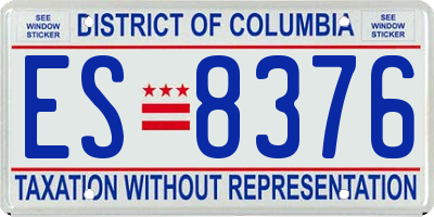 DC license plate ES8376