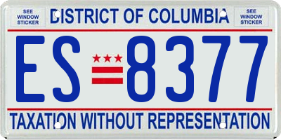DC license plate ES8377