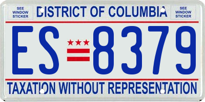 DC license plate ES8379