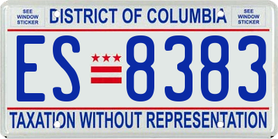 DC license plate ES8383