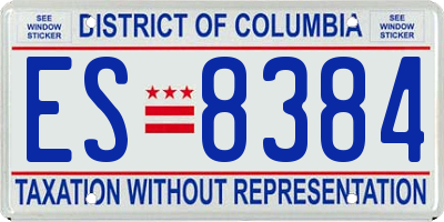 DC license plate ES8384
