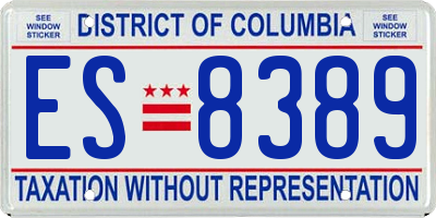 DC license plate ES8389