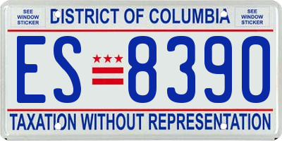 DC license plate ES8390