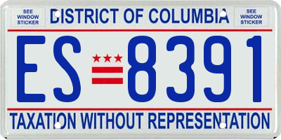 DC license plate ES8391
